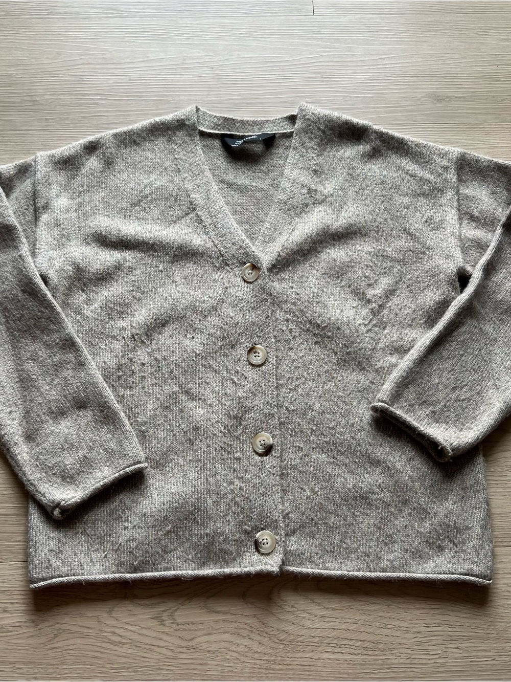 Cozy Neutral V-Neck Button Cardigan Sweater